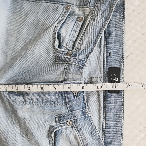 7 FOR ALL MANKIND WOMENS JEANS.  SIZE 26 LIGHT BLUE RAW HEM - Picture 12 of 15